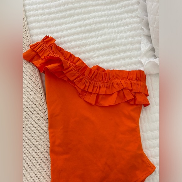 Orange Ruffle Bodysuit - Picture 2 of 3